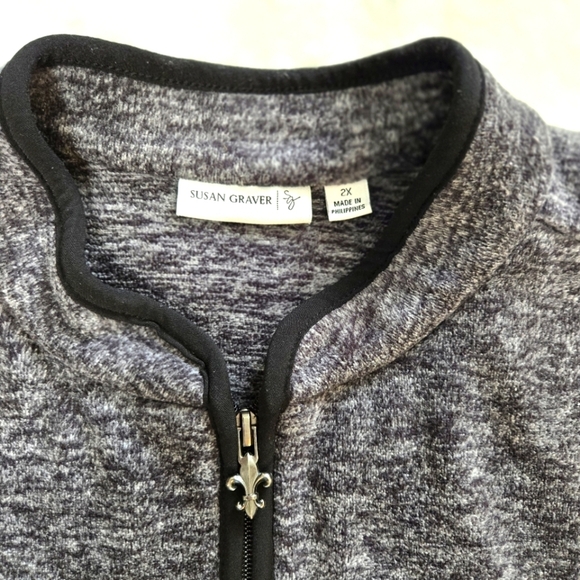 Susan Graver Women's Plus Size 2X Fleece Vest Zipper Closure Lined Pockets - Picture 6 of 6